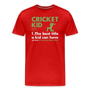 Sport Kid Definition Cricket - Men's Premium Organic T-Shirt - red - Front - Damien (186cm)
