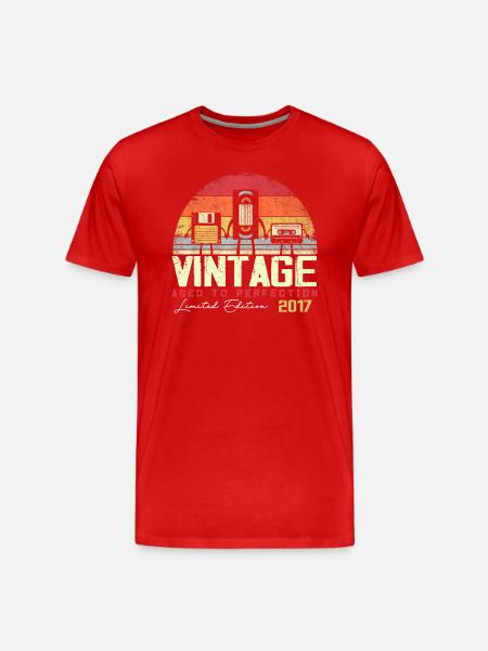 Cadeau Millésime 2017 - T-shirt bio Premium Homme - rouge