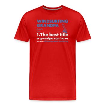 Sport Grandpa Windsurfing - Men's Premium Organic T-Shirt - red - Front - Damien (186cm)