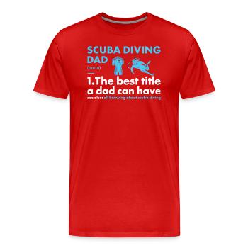 Scuba Diver Dad Definition Scuba Diving - Männer Premium Bio T-Shirt - Rot - Vorne - Damien (186cm)