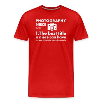 Photographe Niece Définition Photographie - T-shirt bio Premium Homme - rouge - Devant - Damien (186cm)