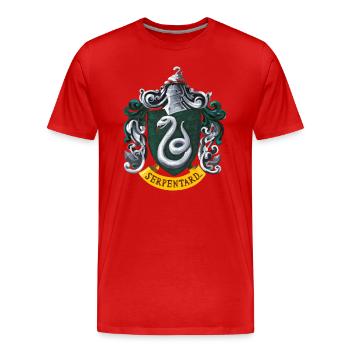 Harry Potter Emblem Slytherin Malerei - Männer Premium Bio T-Shirt - Rot - Vorne - Damien (186cm)