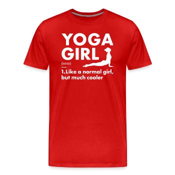 Yogi Girl Definition Yoga - Männer Premium Bio T-Shirt - Rot - Vorne - Damien (186cm)