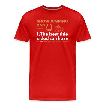 Jumper Dad Définition Saut d’obstacles - T-shirt bio Premium Homme - rouge - Devant - Damien (186cm)