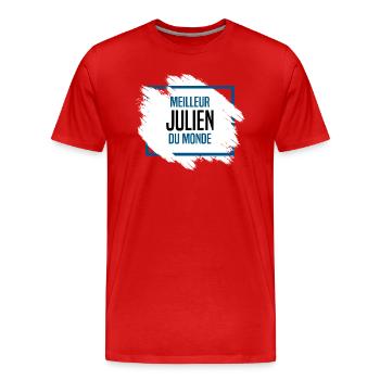 Julien - T-shirt bio Premium Homme - rouge - Devant - Damien (186cm)