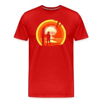 Nuklearer Sommer - Männer Premium Bio T-Shirt - Rot - Vorne - Damien (186cm)