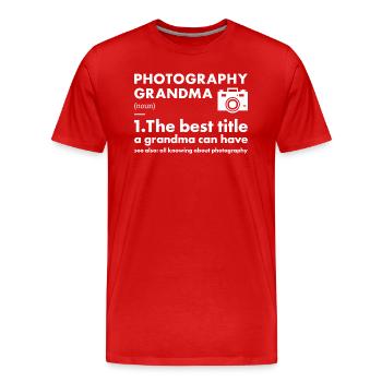 Photographe Grand-mère Définition Photographie - T-shirt bio Premium Homme - rouge - Devant - Damien (186cm)