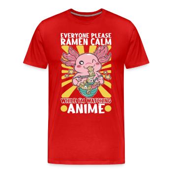 Anime Ramen Manga - T-shirt bio Premium Homme - rouge - Devant - Damien (186cm)