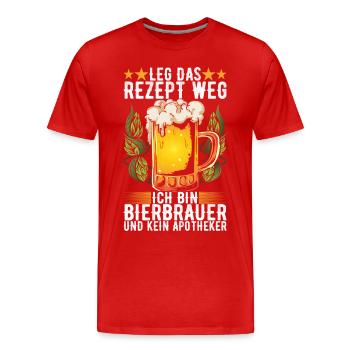 Bierbrauen Bierbrauer - Männer Premium Bio T-Shirt - Rot - Vorne - Damien (186cm)