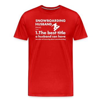 Sport Husband Snowboarding - Männer Premium Bio T-Shirt - Rot - Vorne - Damien (186cm)