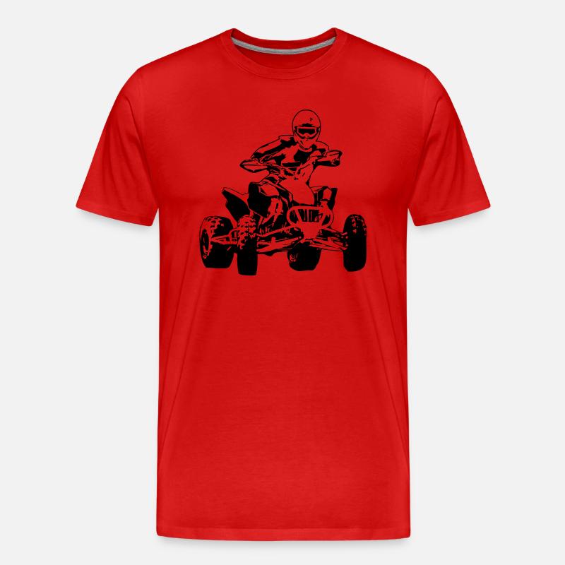 Quad - Männer Premium Bio T-Shirt - Rot