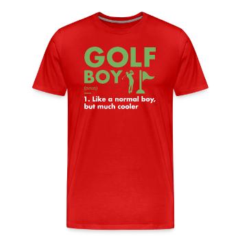 Sport Boy Définition Golf - T-shirt bio Premium Homme - rouge - Devant - Damien (186cm)
