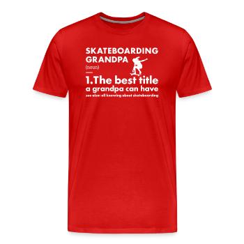 Sport Grandpa Skateboarding - Men's Premium Organic T-Shirt - red - Front - Damien (186cm)