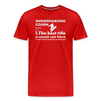 Sport Cousin Snowboarding - Männer Premium Bio T-Shirt - Rot - Vorne - Damien (186cm)