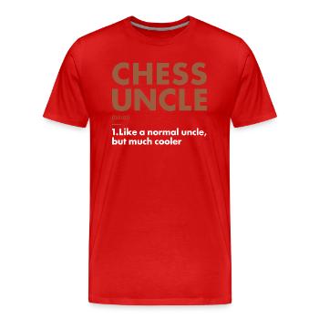 Joueur d’échecs Oncle Définition Échecs - T-shirt bio Premium Homme - rouge - Devant - Damien (186cm)