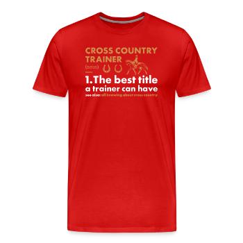 Rider Trainer Definition Cross Country - Men's Premium Organic T-Shirt - red - Front - Damien (186cm)