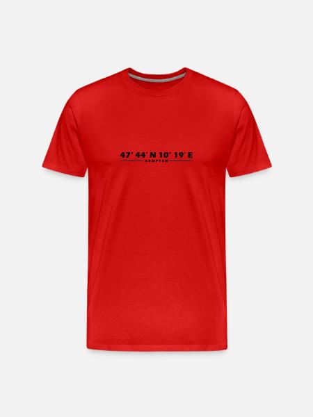 Kempten coordinates - Men's Premium Organic T-Shirt - red