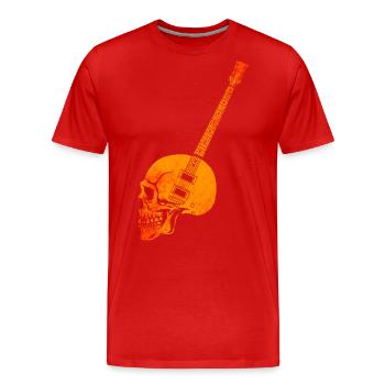 Rock and Roll Gitarrist - Männer Premium Bio T-Shirt - Rot - Vorne - Damien (186cm)