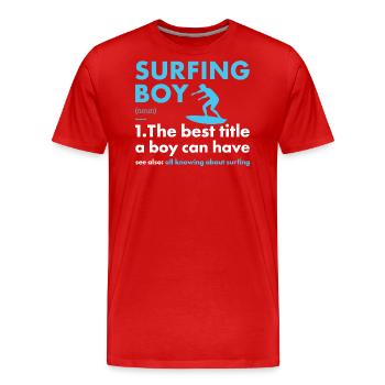 Sport Boy Surfing - Männer Premium Bio T-Shirt - Rot - Vorne - Damien (186cm)