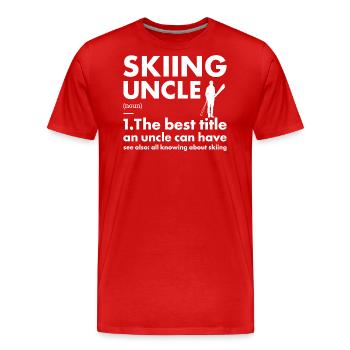 Sport Uncle Skiing - Männer Premium Bio T-Shirt - Rot - Vorne - Damien (186cm)