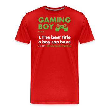 Gamer Boy Definition Gaming - Männer Premium Bio T-Shirt - Rot - Vorne - Damien (186cm)