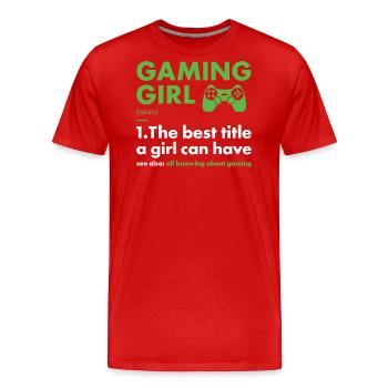 Gamer Girl Definition Gaming - Männer Premium Bio T-Shirt - Rot - Vorne - Damien (186cm)