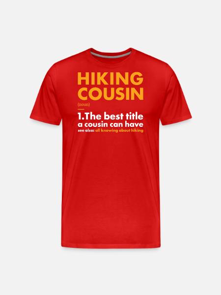 Hiker Cousin Definition Hiking - Men's Premium Organic T-Shirt - red