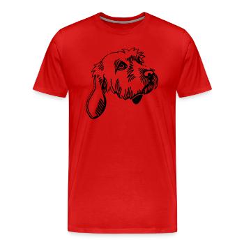 Basset Fauve De Bretagne - T-shirt bio Premium Homme - rouge - Devant - Damien (186cm)