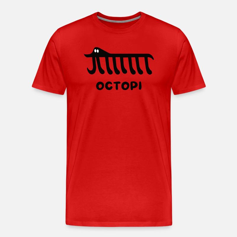 Mathematik Pi - Octopi - Männer Premium Bio T-Shirt - Rot