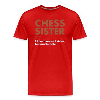 Chess Player Sister Definition Chess - Men's Premium Organic T-Shirt - red - Front - Damien (186cm)