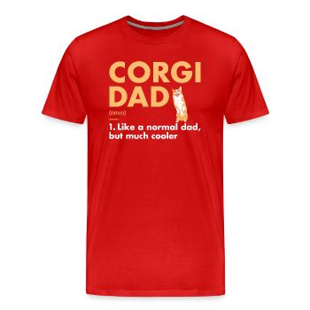 Dog Corgi Dad Definition - Men's Premium Organic T-Shirt - red - Front - Damien (186cm)
