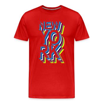 New York - T-shirt bio Premium Homme - rouge - Devant - Damien (186cm)