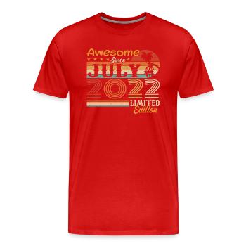 Juli 2022 Juli Geburtstagsgeschenk Juli 2022 - Männer Premium Bio T-Shirt - Rot - Vorne - Damien (186cm)