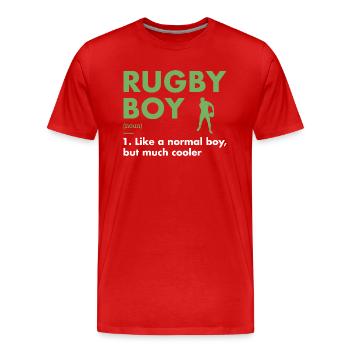 Sport Boy Definition Rugby - Männer Premium Bio T-Shirt - Rot - Vorne - Damien (186cm)