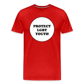 Protéger les jeunes LGBT - T-shirt bio Premium Homme - rouge - Devant - Damien (186cm)