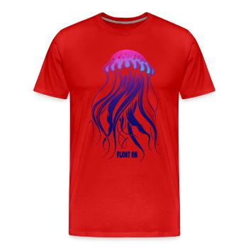 Float on, Qualle mit Tentakeln, Meeresbewohner - Männer Premium Bio T-Shirt - Rot - Vorne - Damien (186cm)