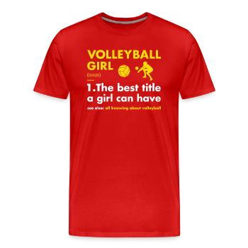 Sport Girl Definition Volleyball - Männer Premium Bio T-Shirt - Rot - Vorne - Damien (186cm)