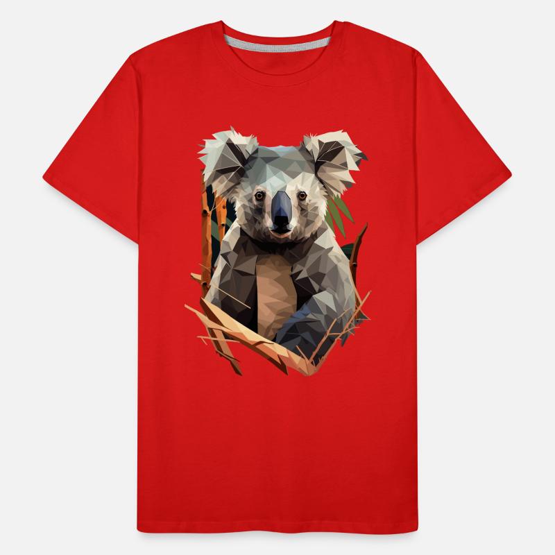 Mignon koala avec eucalyptus dans le style polygone T-shirt bio Premium Homme