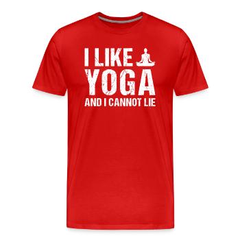 Yogi J’aime le yoga - T-shirt bio Premium Homme - rouge - Devant - Damien (186cm)