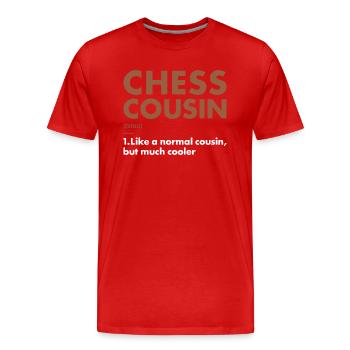 Chess Player Cousin Definition Chess - Männer Premium Bio T-Shirt - Rot - Vorne - Damien (186cm)
