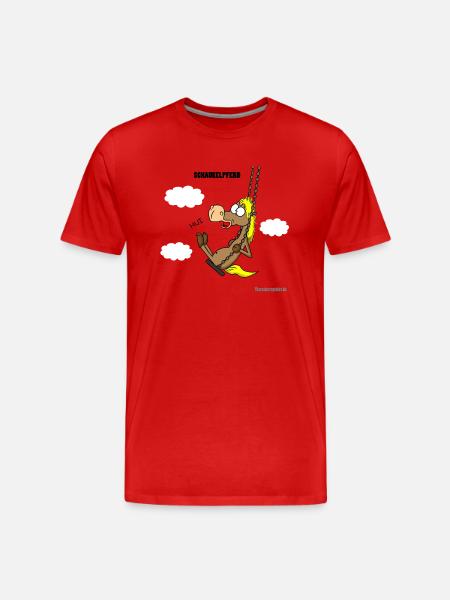 Schaukelpferd - Männer Premium Bio T-Shirt - Rot