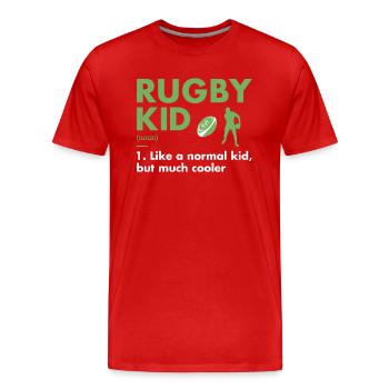 Sport Kid Definition Rugby - Männer Premium Bio T-Shirt - Rot - Vorne - Damien (186cm)
