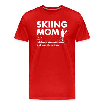 Sport Mom Skiing - Männer Premium Bio T-Shirt - Rot - Vorne - Damien (186cm)