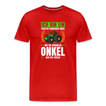Ich Bin Ein Traktor Fahrender Onkel Traktor - Männer Premium Bio T-Shirt - Rot - Vorne - Damien (186cm)