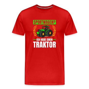 Landwirtschaft Sportwagen? Ich Habe Einen Traktor - Männer Premium Bio T-Shirt - Rot - Vorne - Damien (186cm)