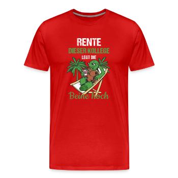 Rente Dieser Kollege Legt Die Beine Hoch Rente - Männer Premium Bio T-Shirt - Rot - Vorne - Damien (186cm)