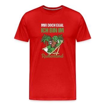 Mir Doch Egal Ich Bin Im Ruhestand Rente - Männer Premium Bio T-Shirt - Rot - Vorne - Damien (186cm)