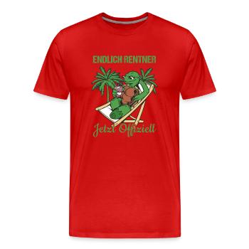 Endlich Rentner Jetzt Offiziell Rente - Männer Premium Bio T-Shirt - Rot - Vorne - Damien (186cm)
