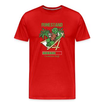Pensionierung Ruhestand Countdown Läuft Rente - Männer Premium Bio T-Shirt - Rot - Vorne - Damien (186cm)