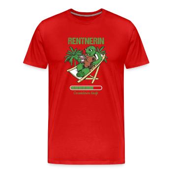 Pensionierung Rentnerin Countdown Läuft Rente - Männer Premium Bio T-Shirt - Rot - Vorne - Damien (186cm)